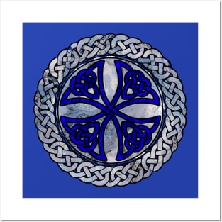 Blue Celtic Shield Knot Posters and Art